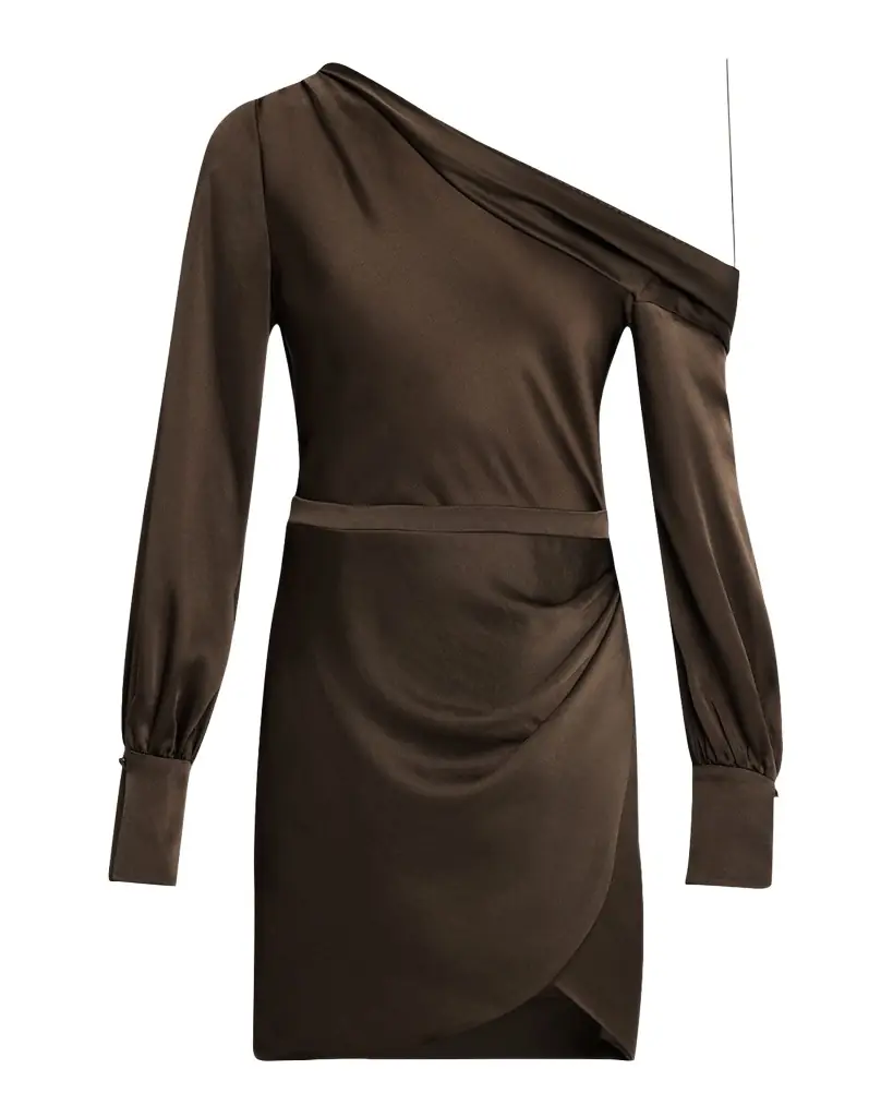 SIMKHAI Cameron Draped One-Shoulder Mini Dress