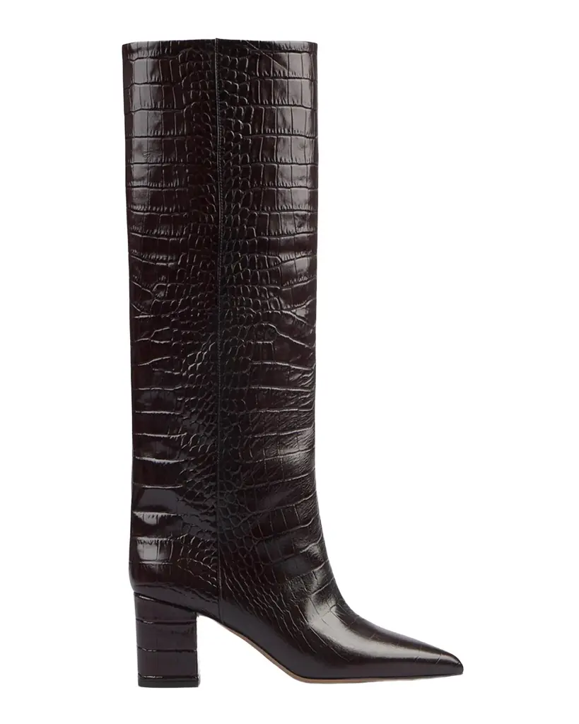 Paris Texas Anja Knee-High Croc-Embossed Leather Boots