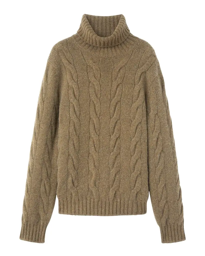 Loro Piana Napier Cable-Knit Cashmere Turtleneck Sweater
