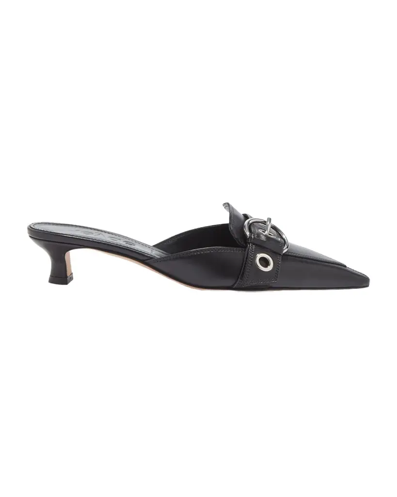 Aeyde Danielle Leather Kitten Mule Pumps