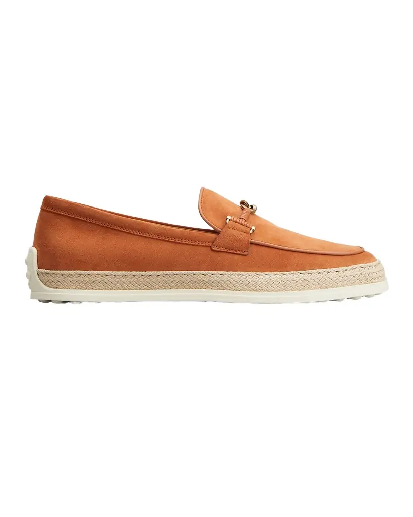 Tod 's Suede and Raffia Slipper Loafers