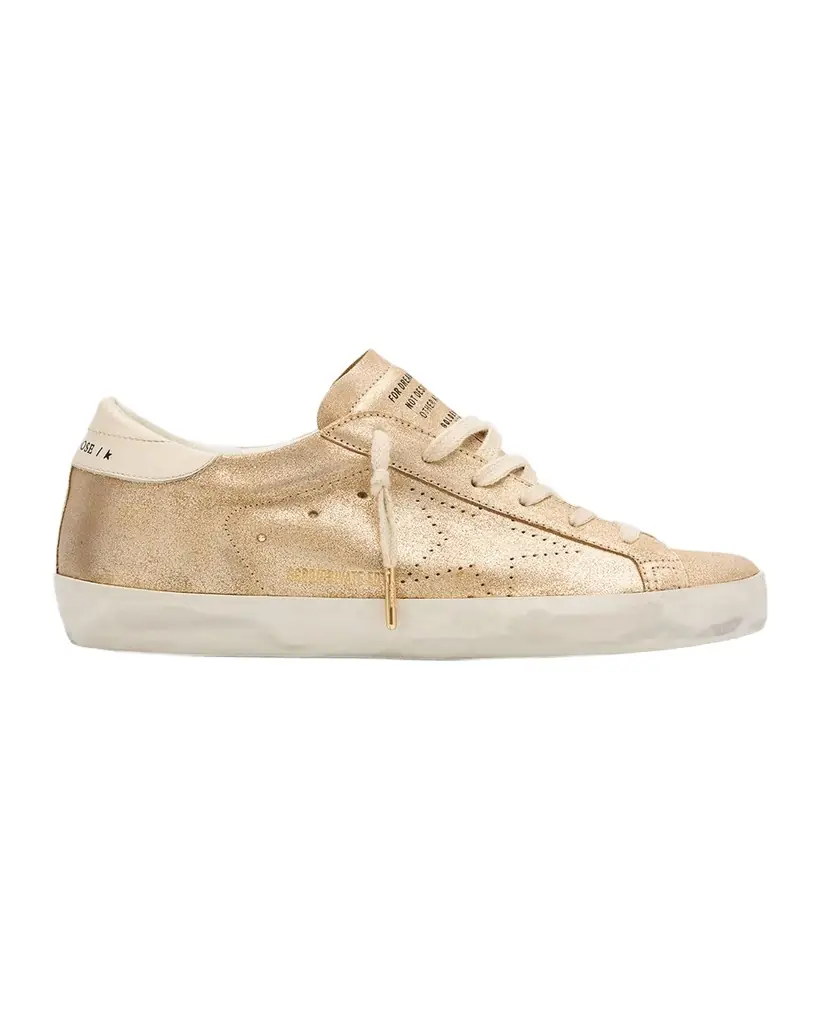 Golden Goose Super-Star Glitter Suede Low-Top Sneakers
