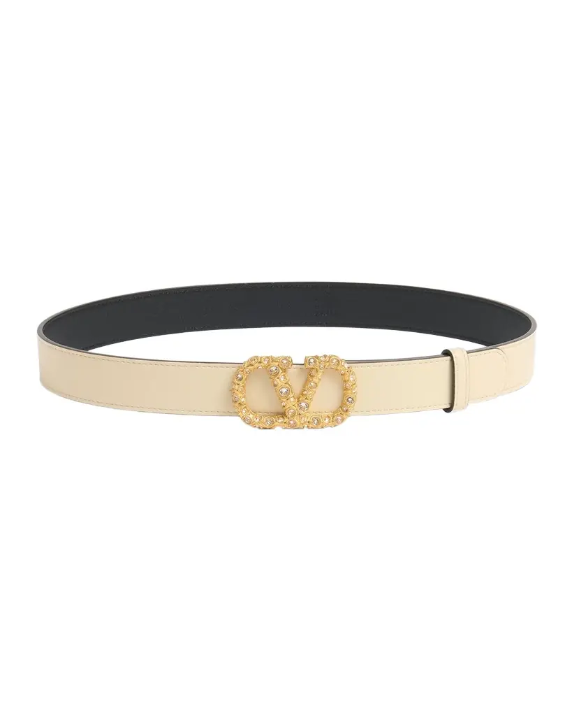 Valentino Garavani VLogo Signature Embellished Leather Belt, 30mm