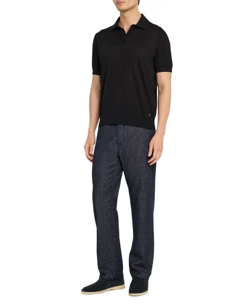 Stefano Ricci Men 's Knit Short-Sleeve Polo Sweater