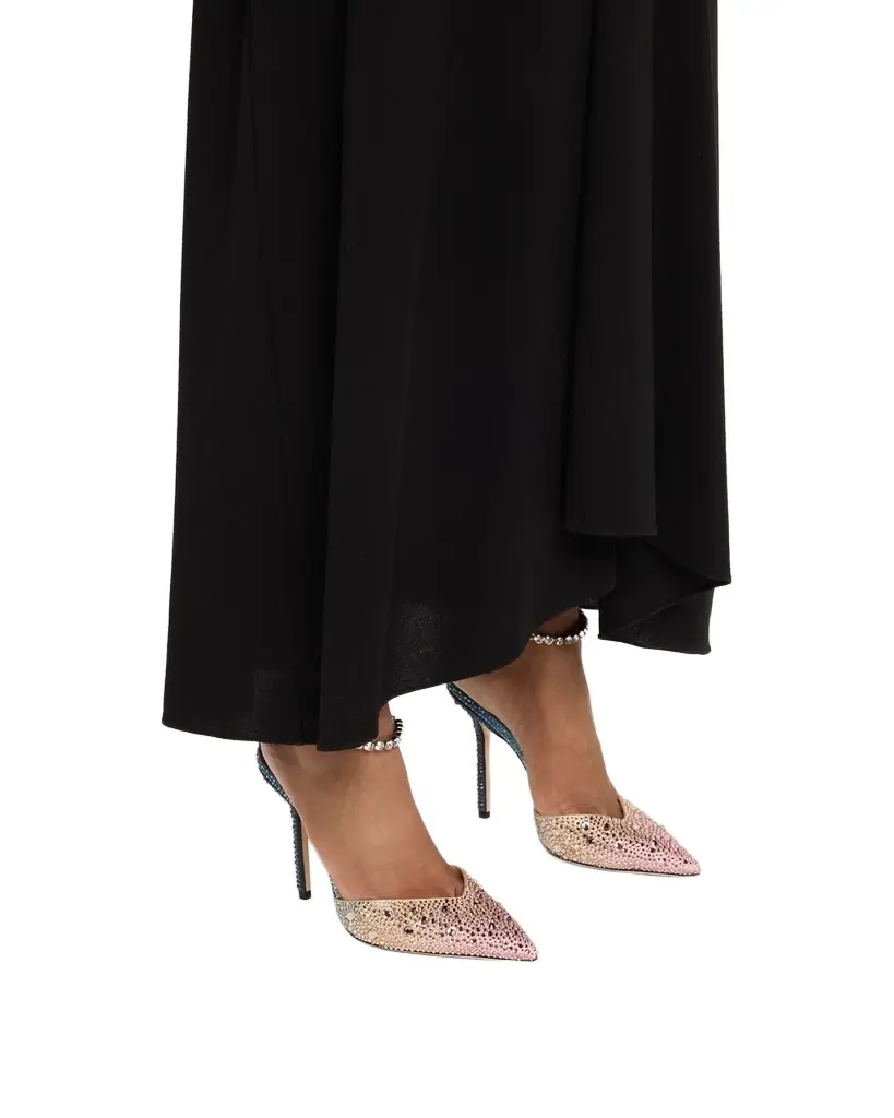 Jimmy Choo Saeda Ombre Crystal Ankle-Strap Pumps