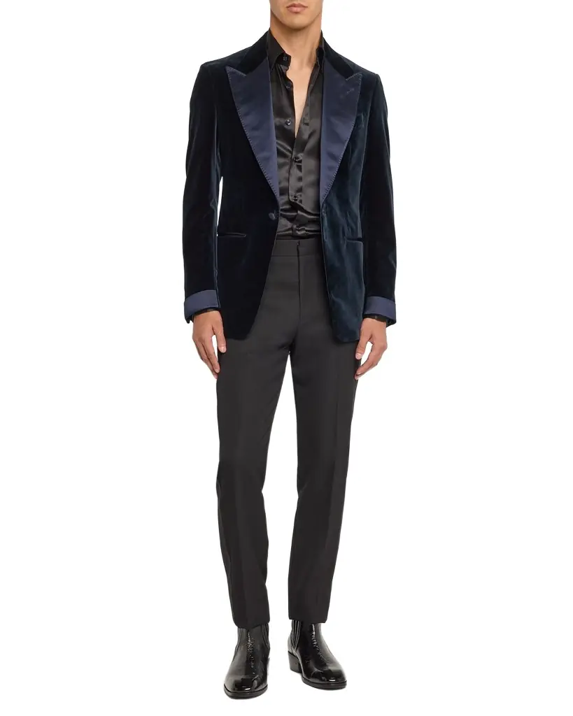 TOM FORD Men 's Shelton Velvet and Satin Evening Jacket