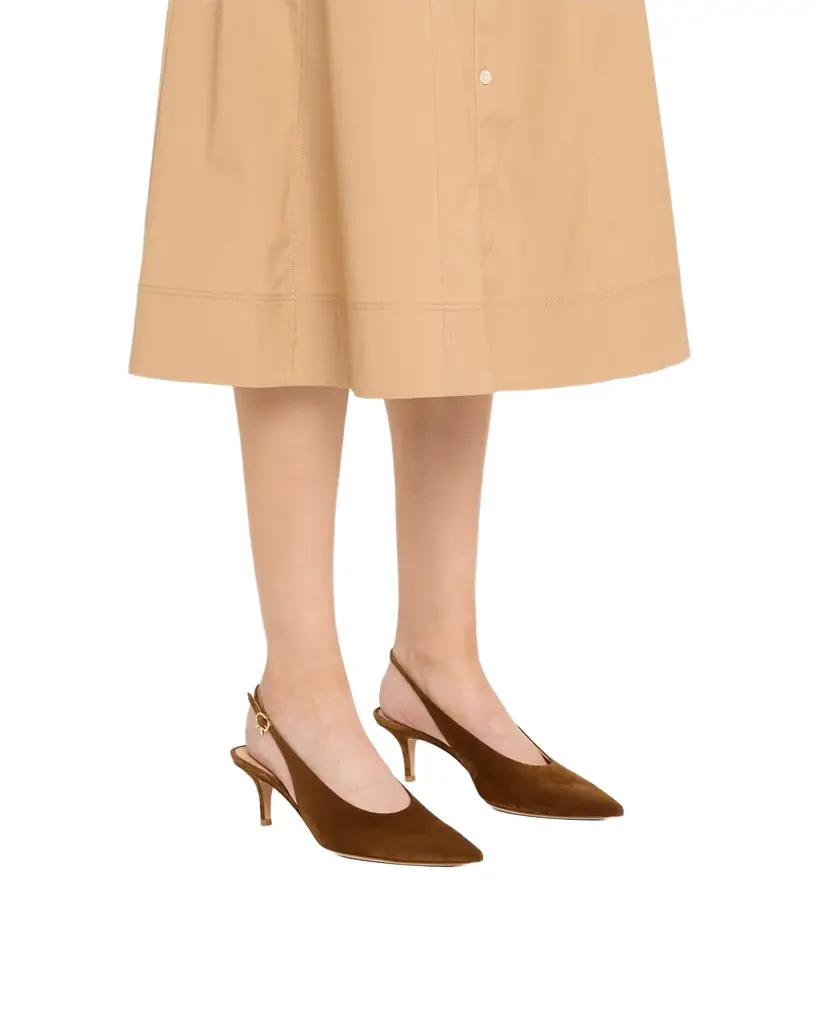 Gianvito Rossi Suede Kitten Slingback Pumps