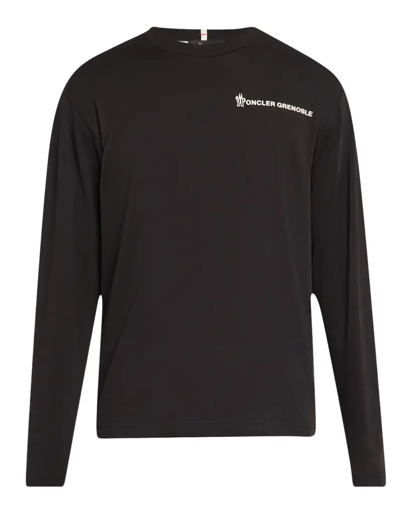 Moncler Grenoble Men 's Cotton Logo Long-Sleeve T-Shirt