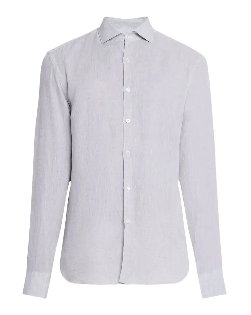 Canali Men 's Linen Sport Shirt