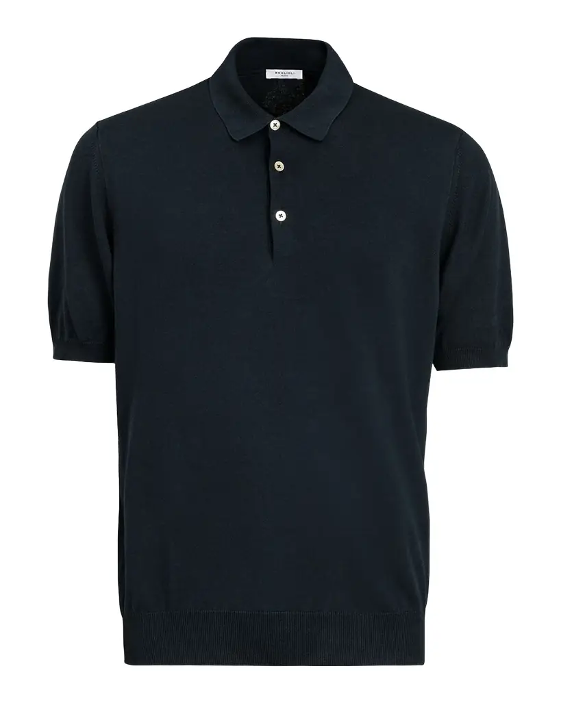 Boglioli Men 's Garment-Washed Cotton Polo Shirt