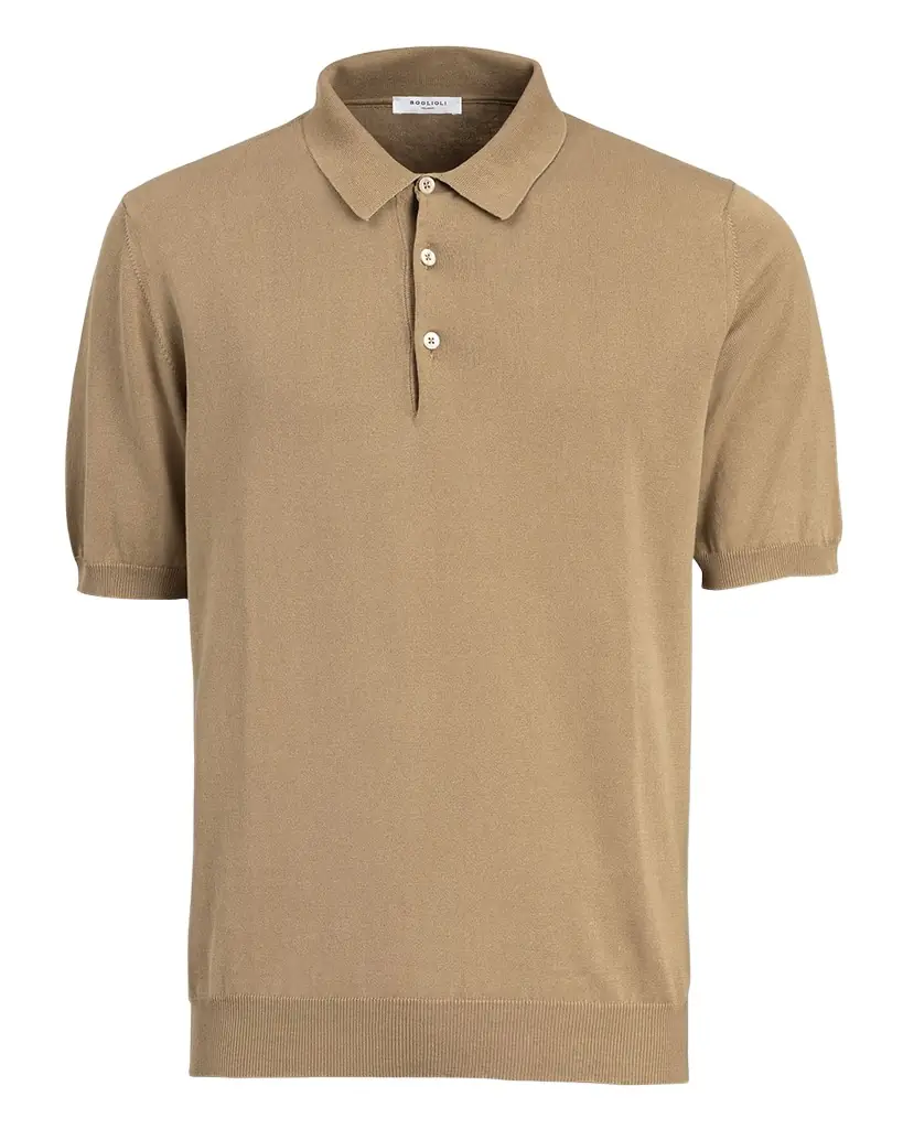 Boglioli Men 's Garment-Washed Cotton Polo Shirt