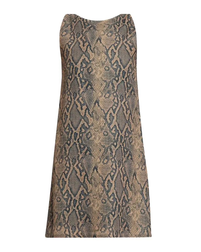 Emporio Armani Snakeskin Effect Sleeveless Mini Shift Dress