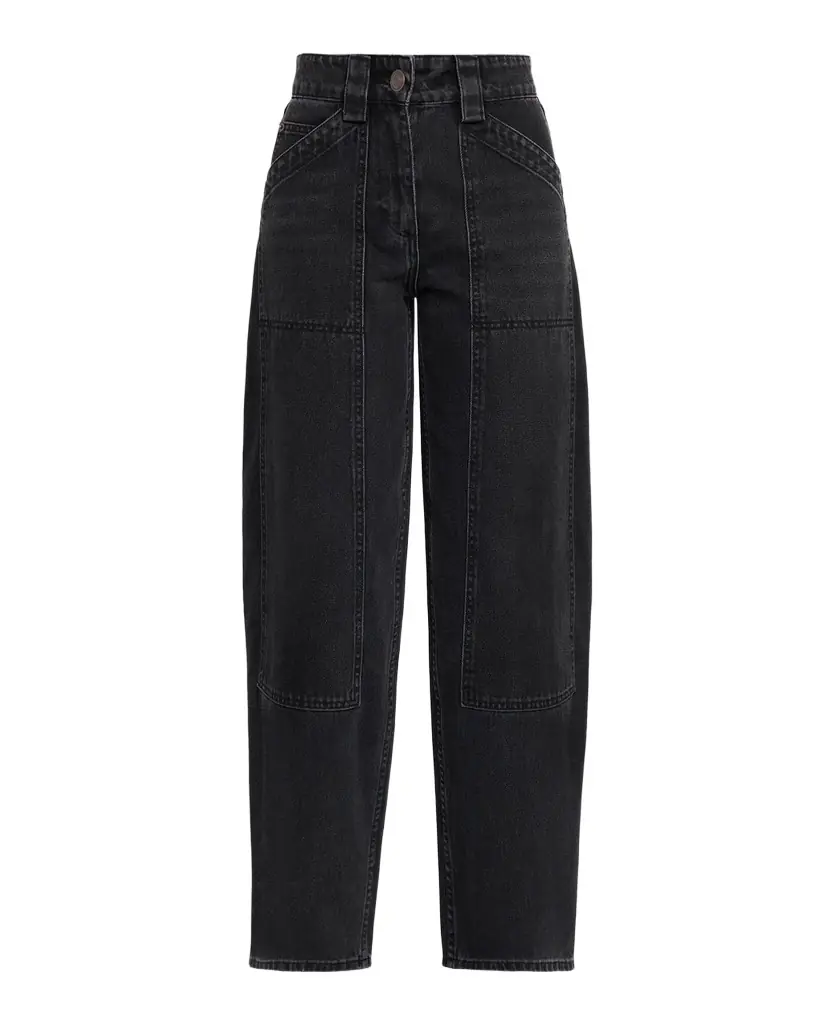 Co High-Rise Denim Crop Balloon Pants