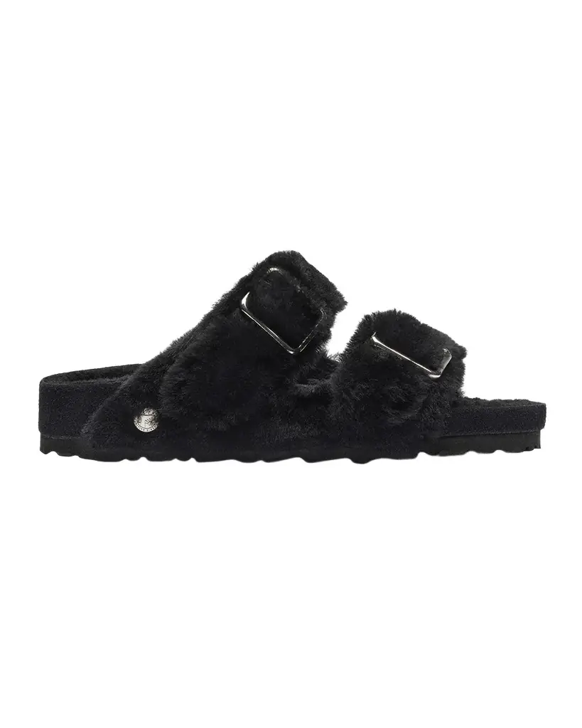 1774 Birkenstock Arizona Shearling Dual-Buckle Slide Sandals