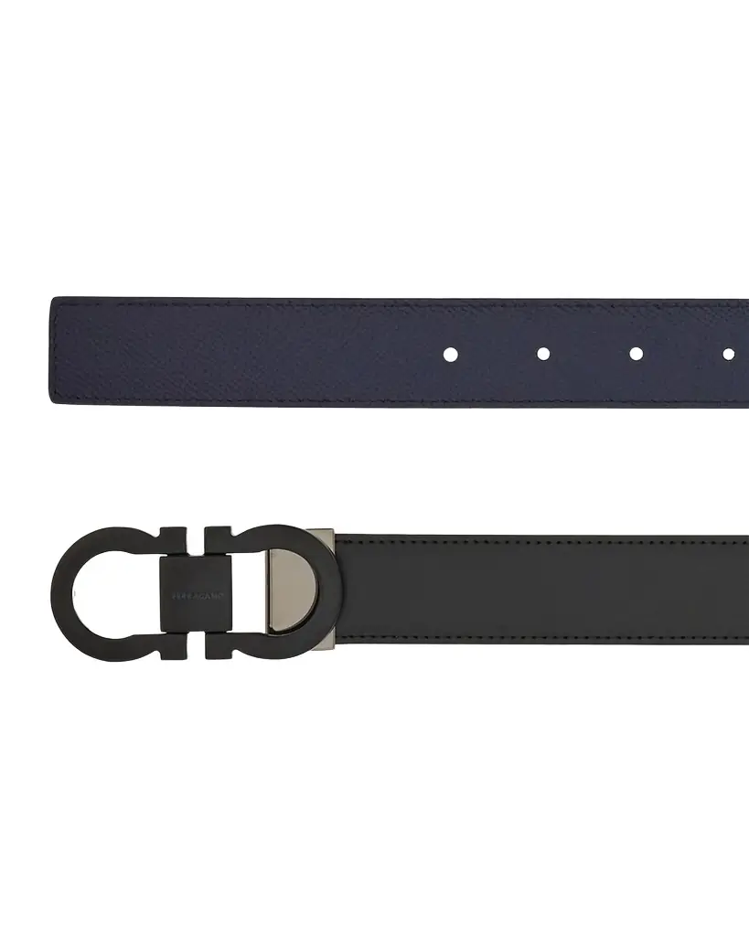 Ferragamo Men 's Gancini-Buckle Double Adjustable Leather Belt