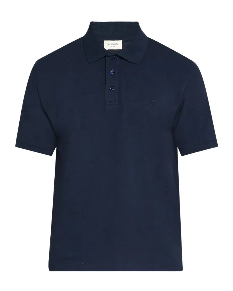 Saint Laurent Men 's Pique Polo Shirt