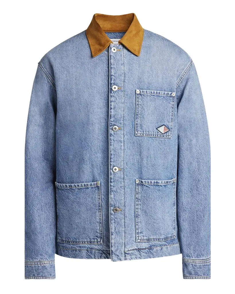 Bottega Veneta Men 's Eco Wash Denim Blouson Jacket