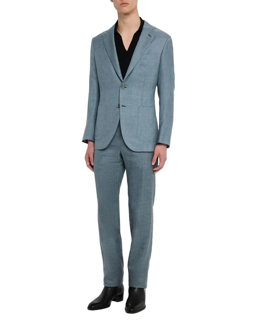 Brioni Men 's Tigullio Flat-Front Twill Trousers