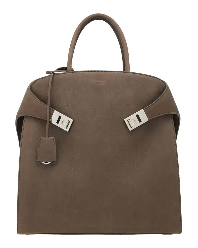 Ferragamo Men 's Hug Hammered Calfskin Tote Bag