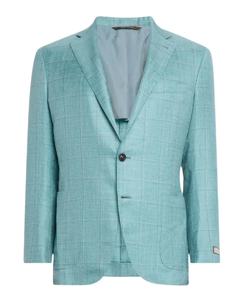 Canali Men 's Cashmere, Silk and Linen Windowpane Sport Coat