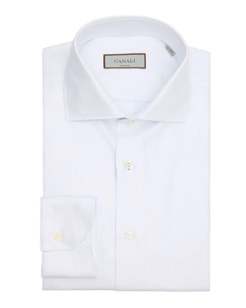 Canali Men 's Cotton Micro-Structure Dress Shirt