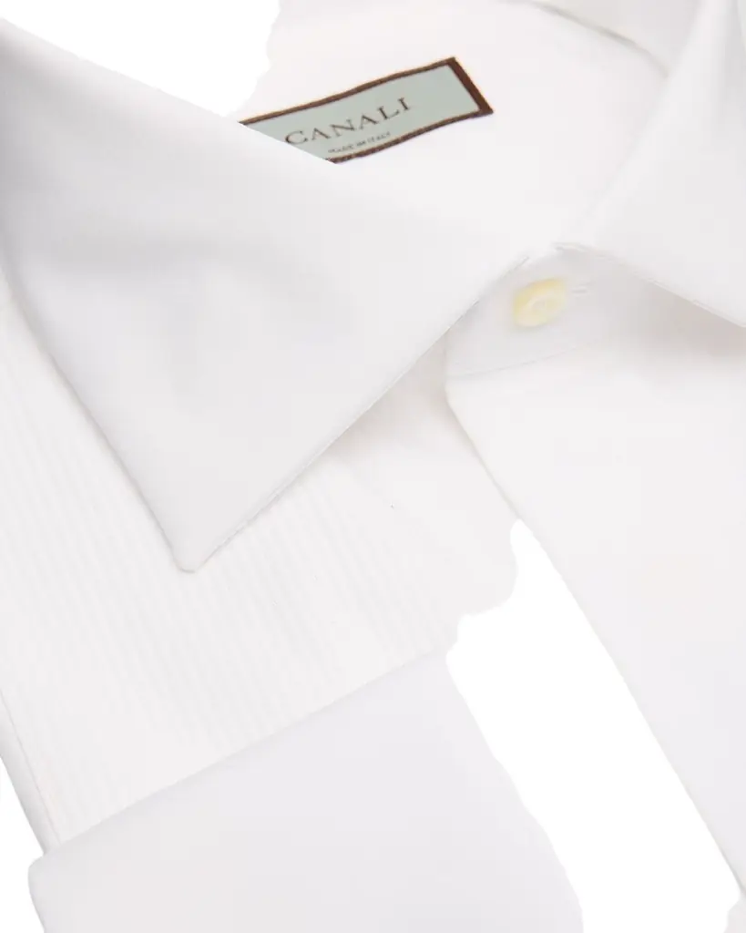 Canali Men 's French-Cuff Textured Bib Shirt