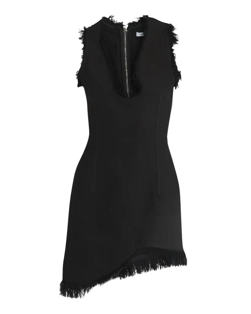 Ferragamo Raw-Edge Sleeveless Denim Mini Curve Dress