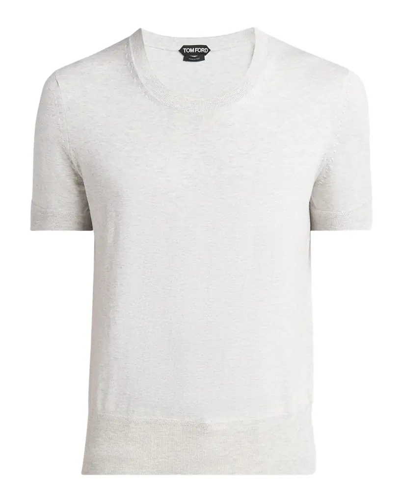 TOM FORD Men 's Cotton Short-Sleeve Crewneck Sweater