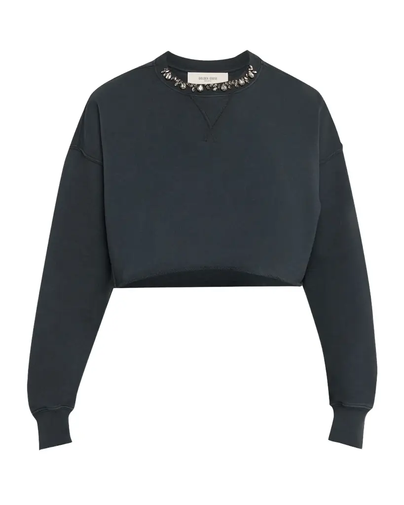Golden Goose Golden Embellished Cropped Sweatshirt