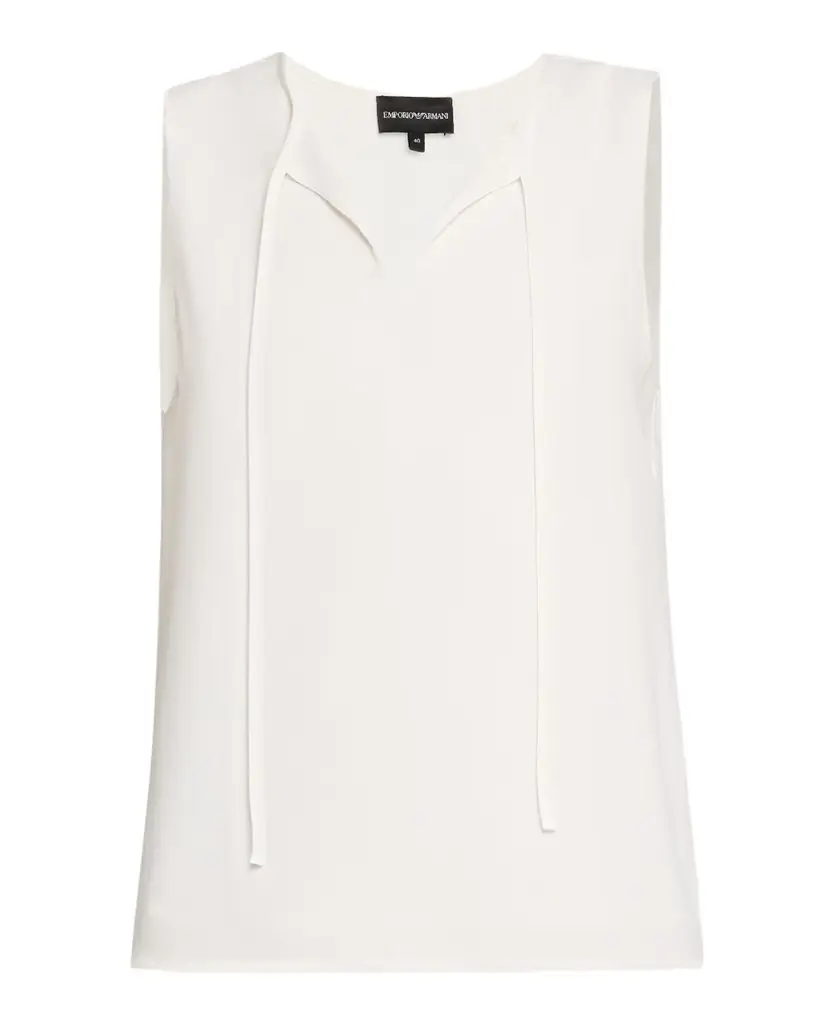 Emporio Armani Sleeveless Front-Tie Blouse