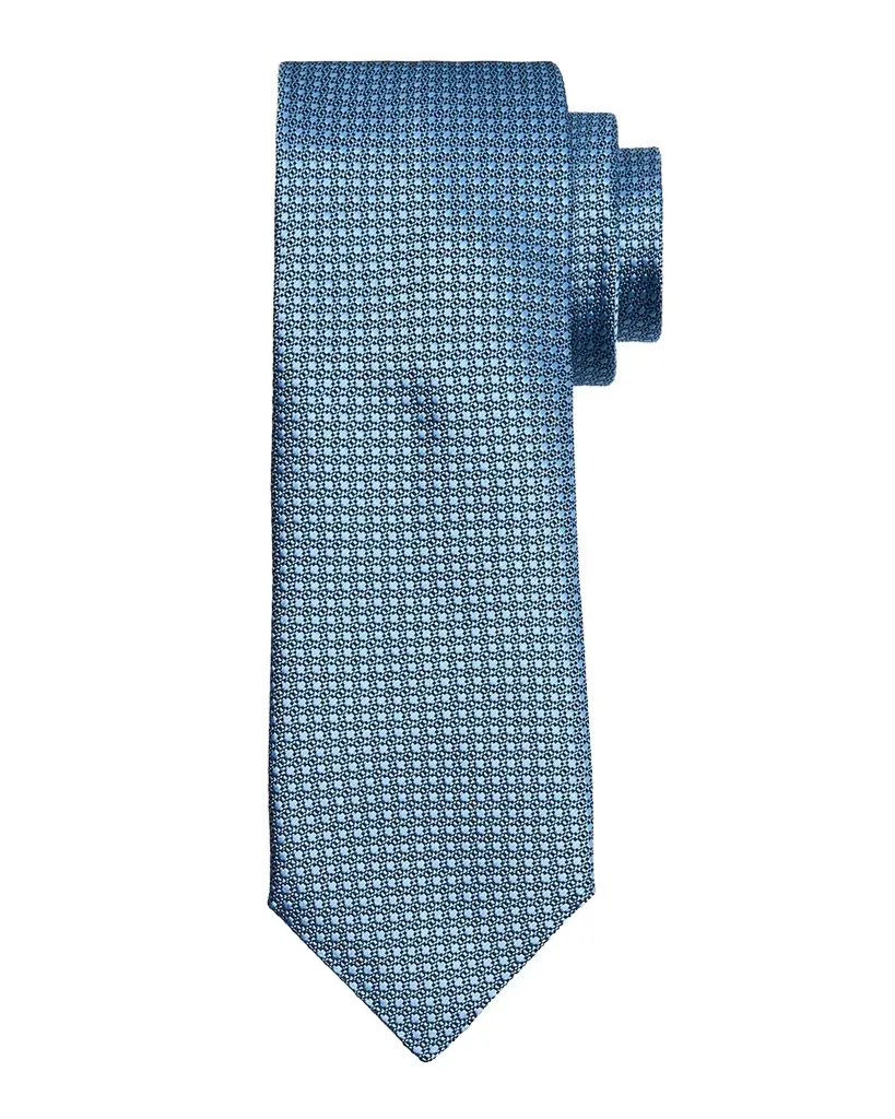 Canali Men 's Textured Dot Silk Tie