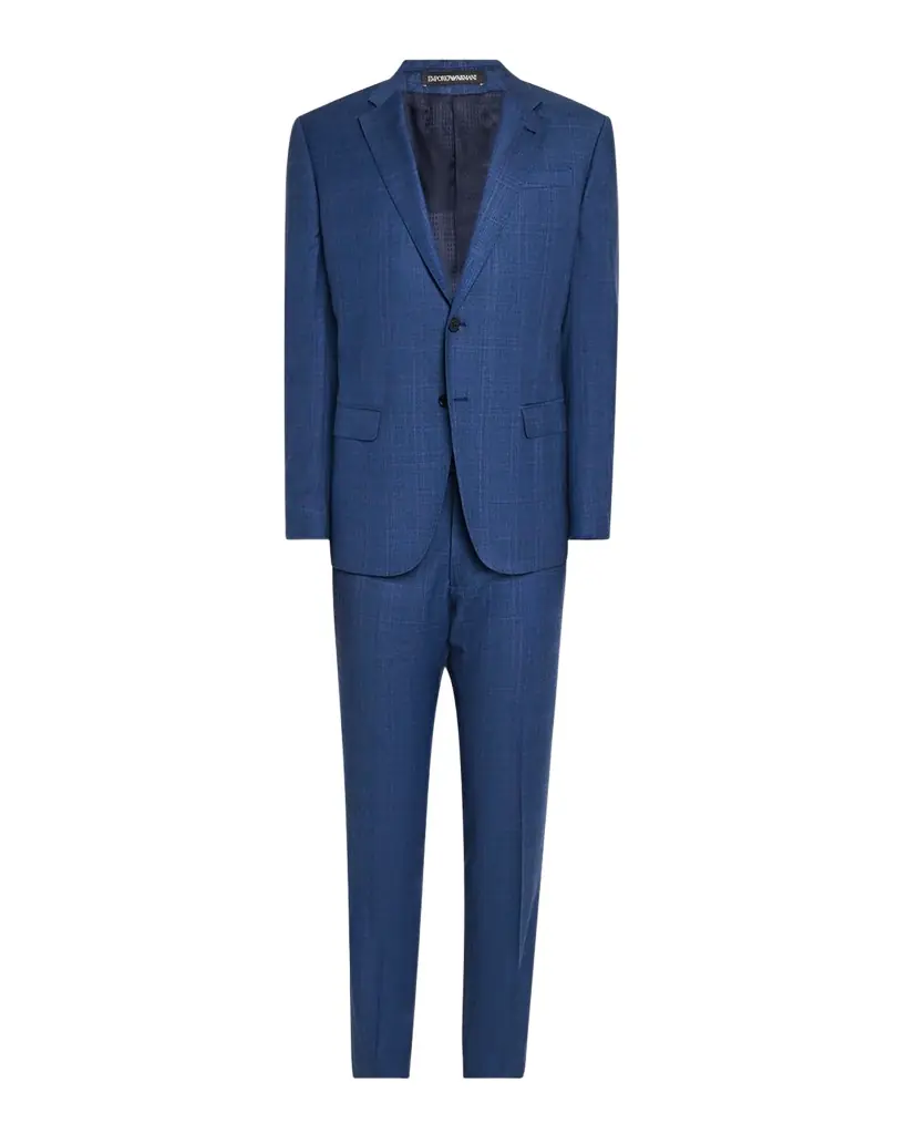 Emporio Armani Men 's Micro-Plaid Wool-Blend Suit