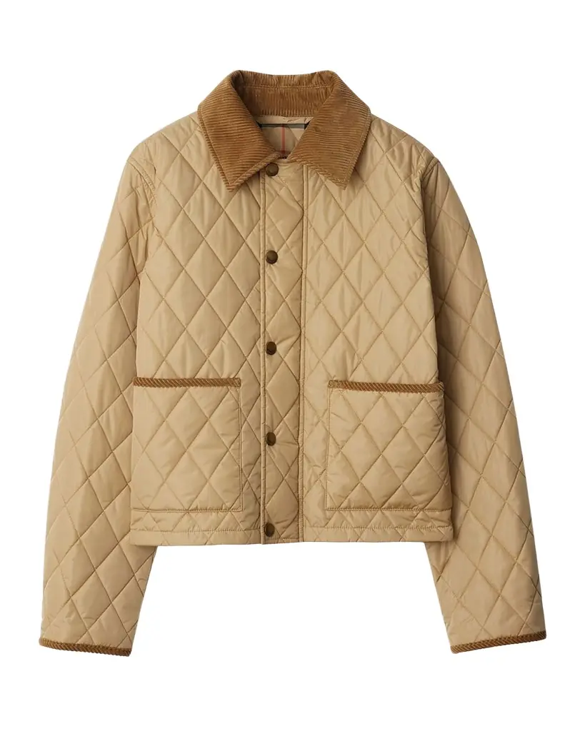 Burberry Corduroy-Collar Quilted Jacket