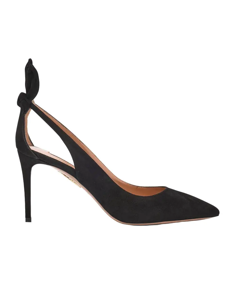 Aquazzura Suede Bow Stiletto Pumps
