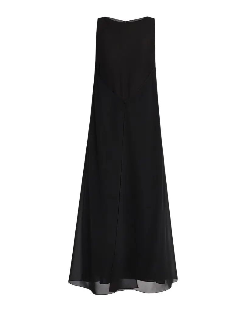Emporio Armani Sleeveless Techno Georgette Maxi Dress