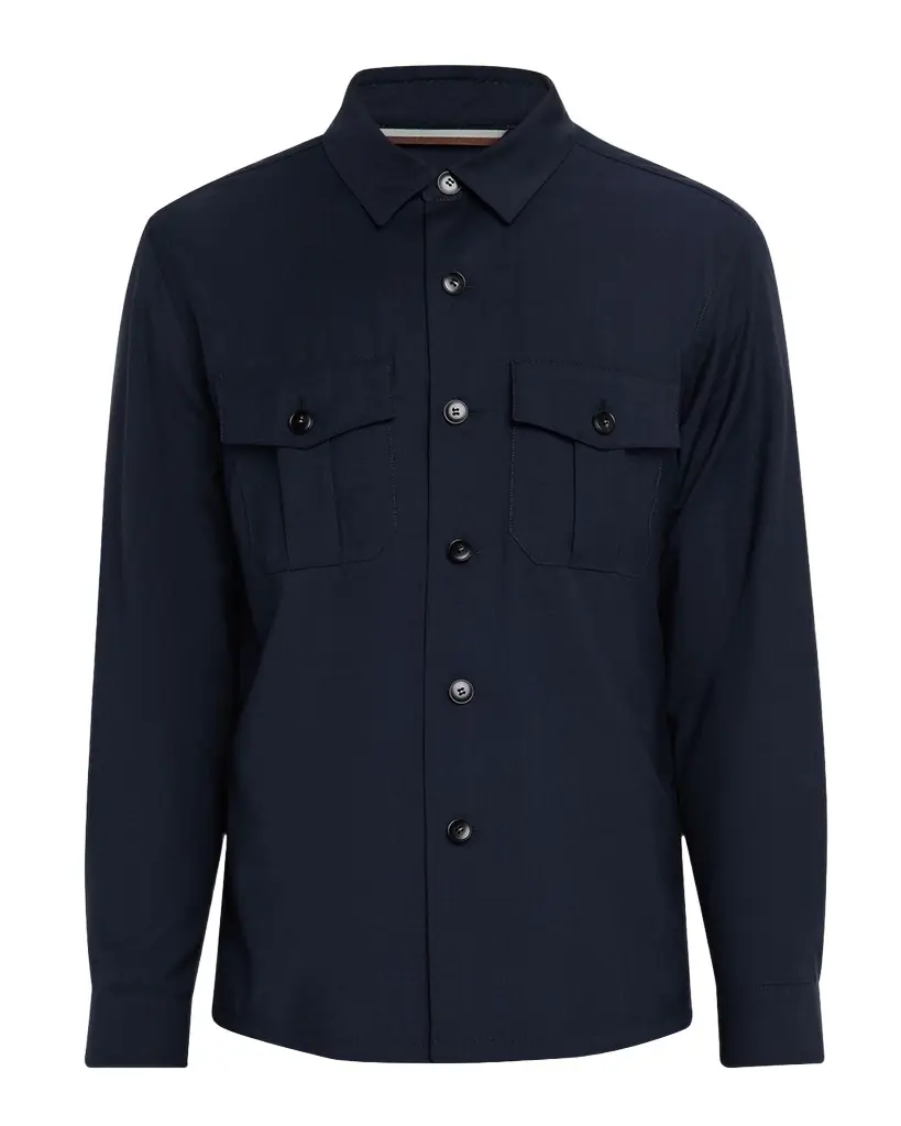 Canali Men 's Wool Overshirt