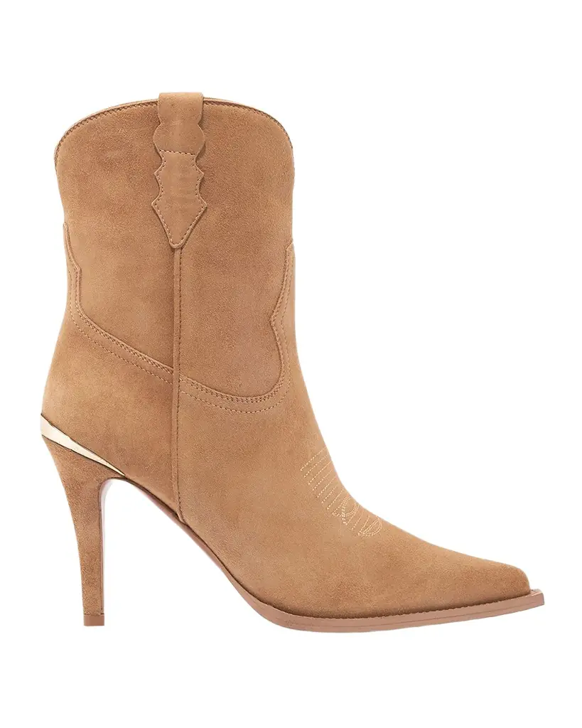 Partlow Katie Suede Western Stiletto Booties