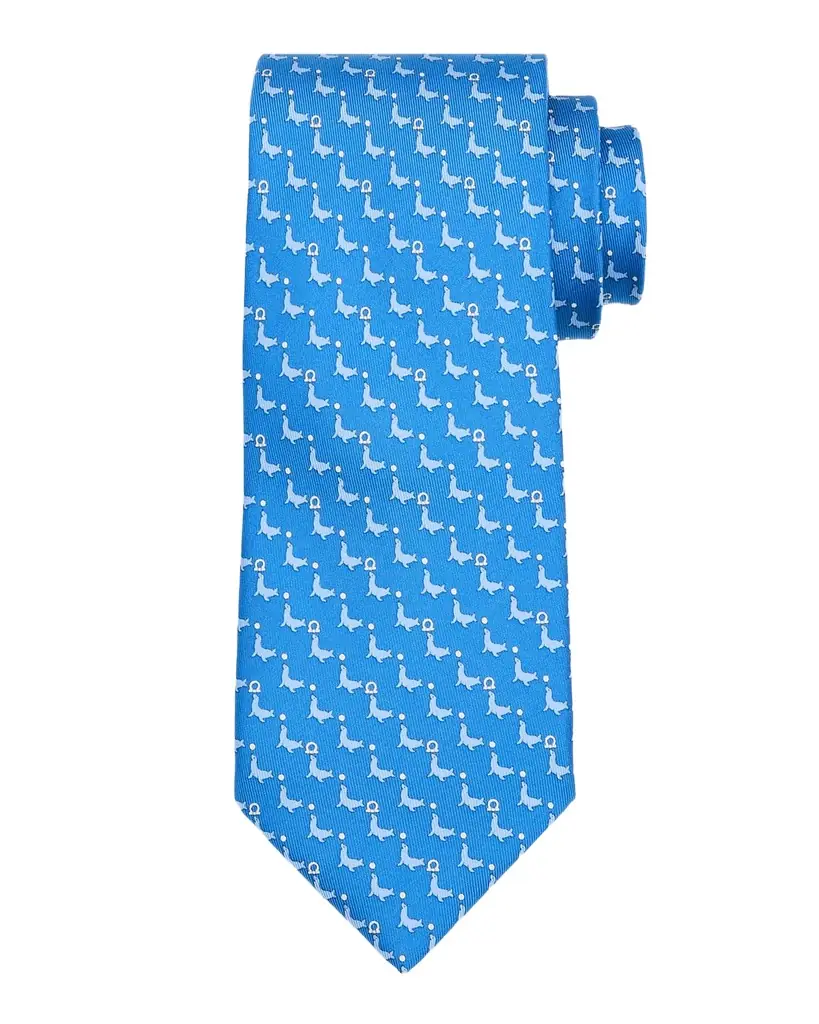 Ferragamo Men 's Seal Balancing Gancio Silk Tie