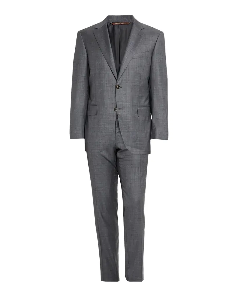Canali Men 's Wool and Silk Tonal Plaid Two-Piece Suit