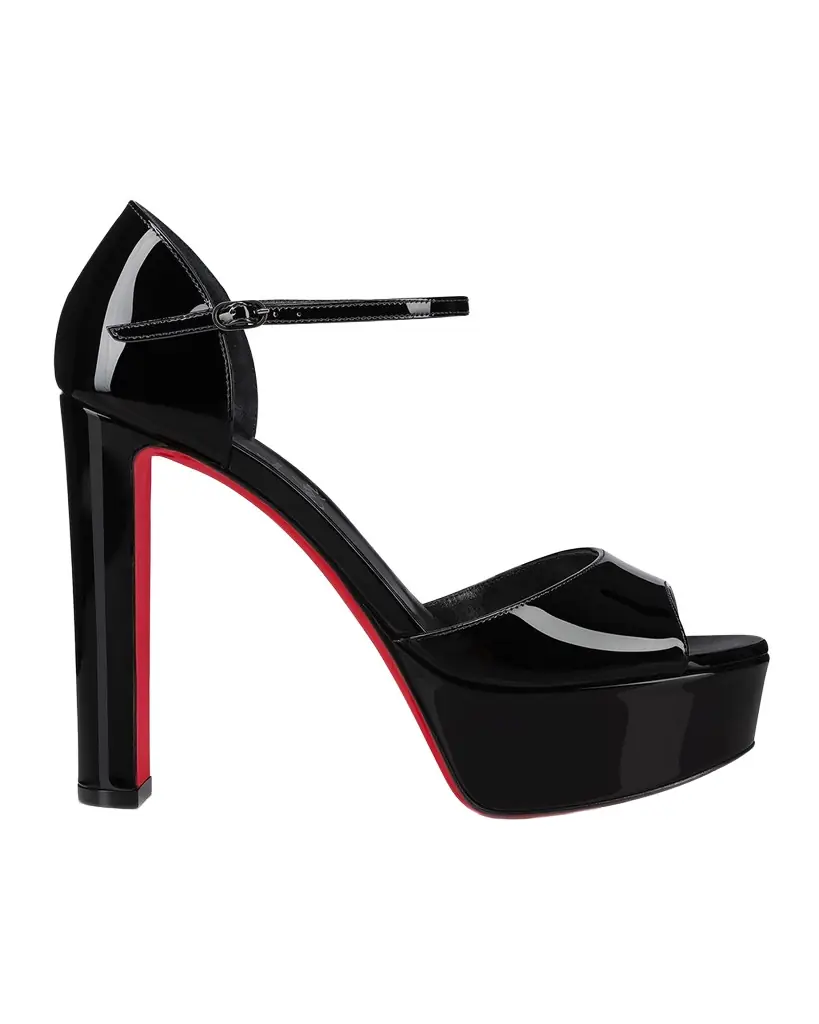 Christian Louboutin 130mm Sandaloo Patent Platform Sandals