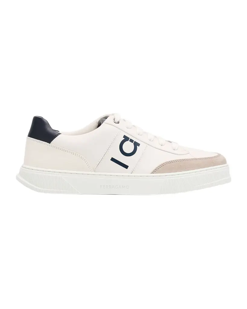 Ferragamo Men 's Alaska Gancio Leather Low-Top Sneakers