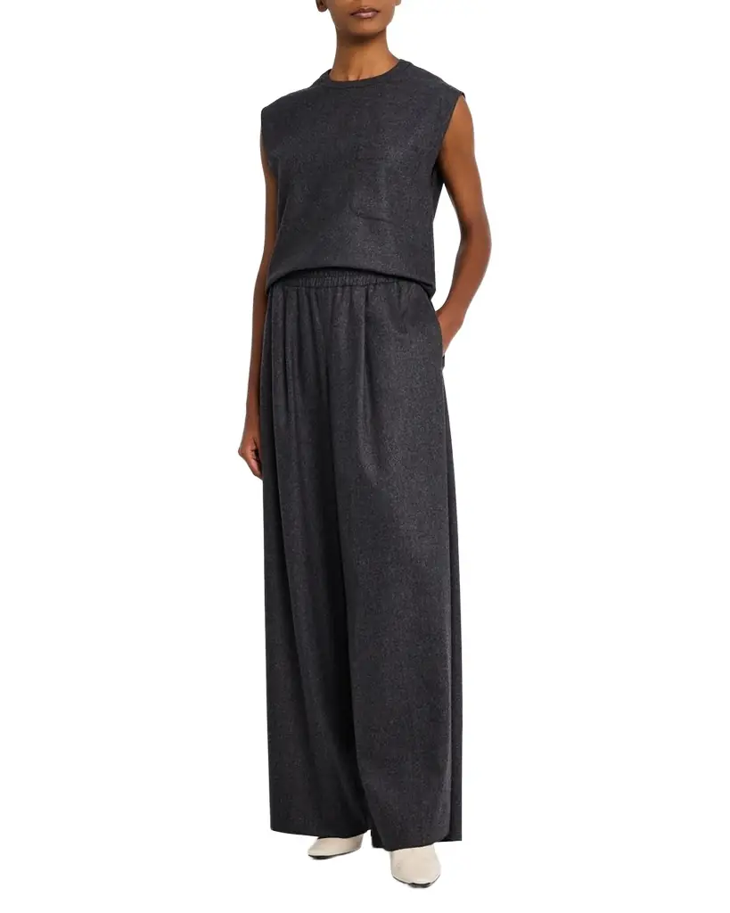 TWP Eva Wool Flannel Wide-Leg Pants