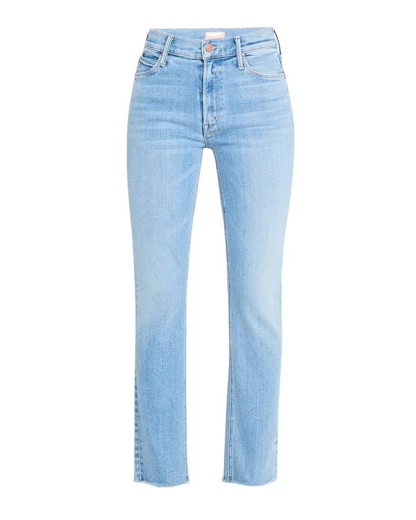 MOTHER The Mid-Rise Dazzler Ankle Fray Jeans