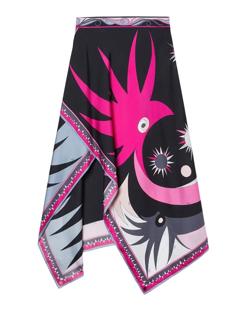 Pucci Stella-Print Asymmetric Maxi Skirt