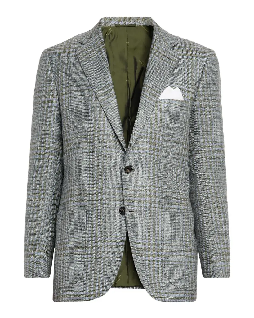 Kiton Men 's Woven Plaid Single-Breasted Sport Coat