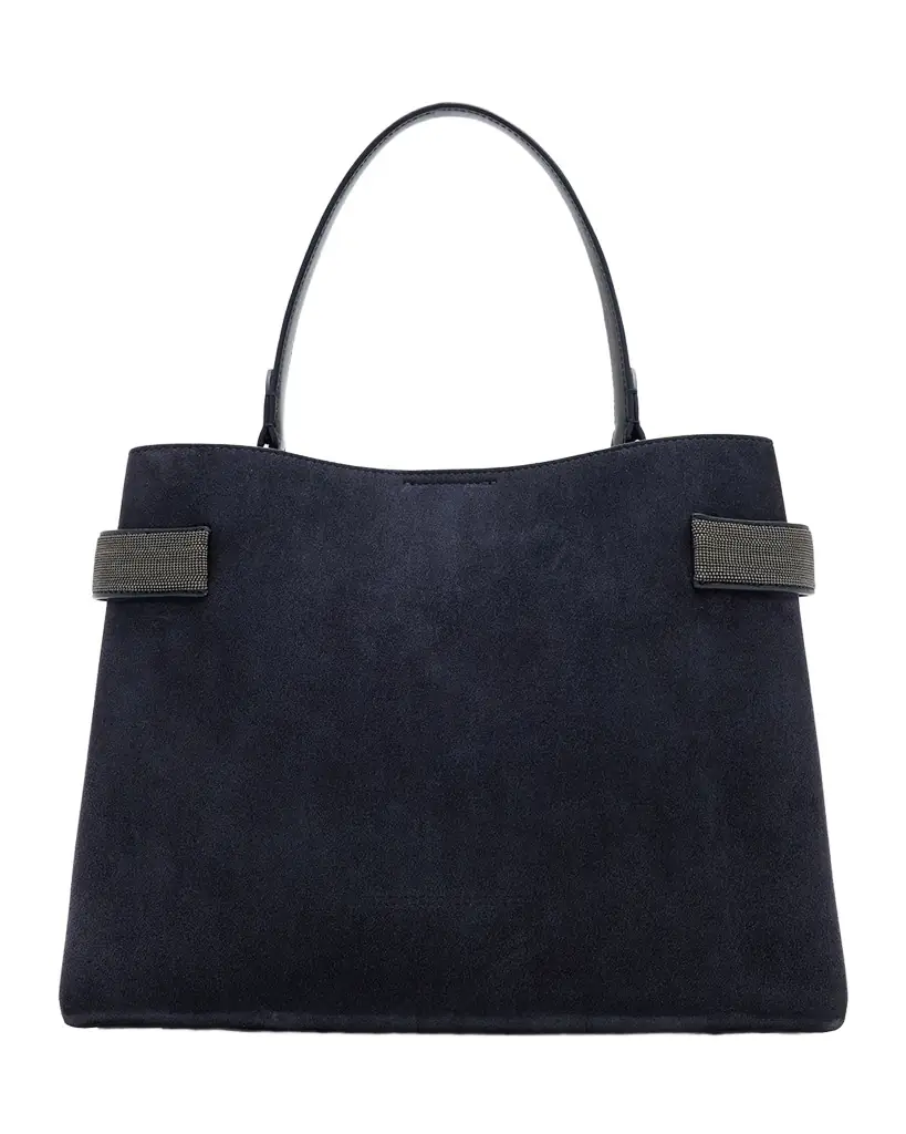 Brunello Cucinelli Essense Medium Monili Suede Top-Handle Bag