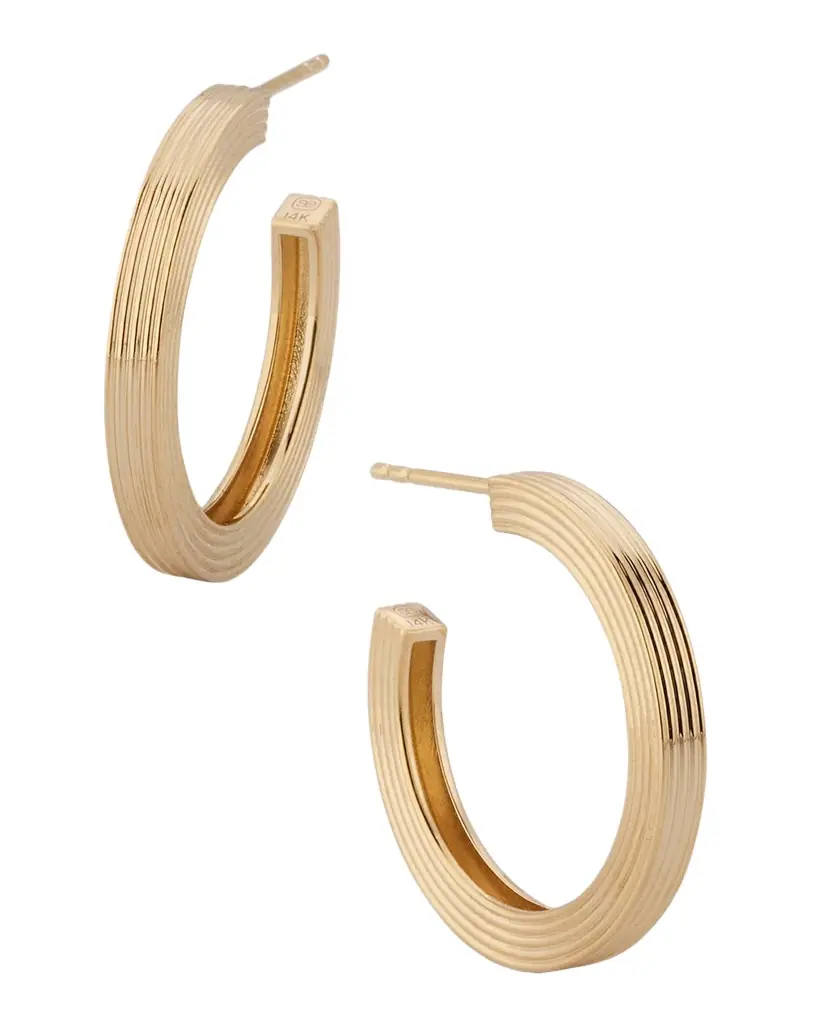 Sydney Evan Fluted Prong-Set Diamond Hoop Earrings