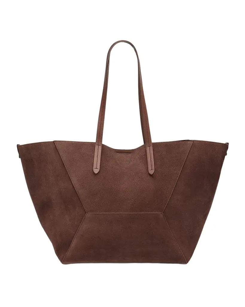 Brunello Cucinelli Duo Medium Suede Shopper Tote Bag