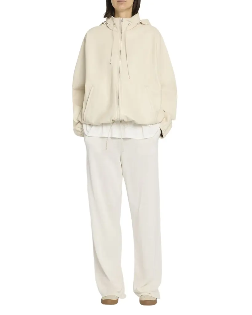 THE ROW Jilly Leather Zip Hooded Jacket