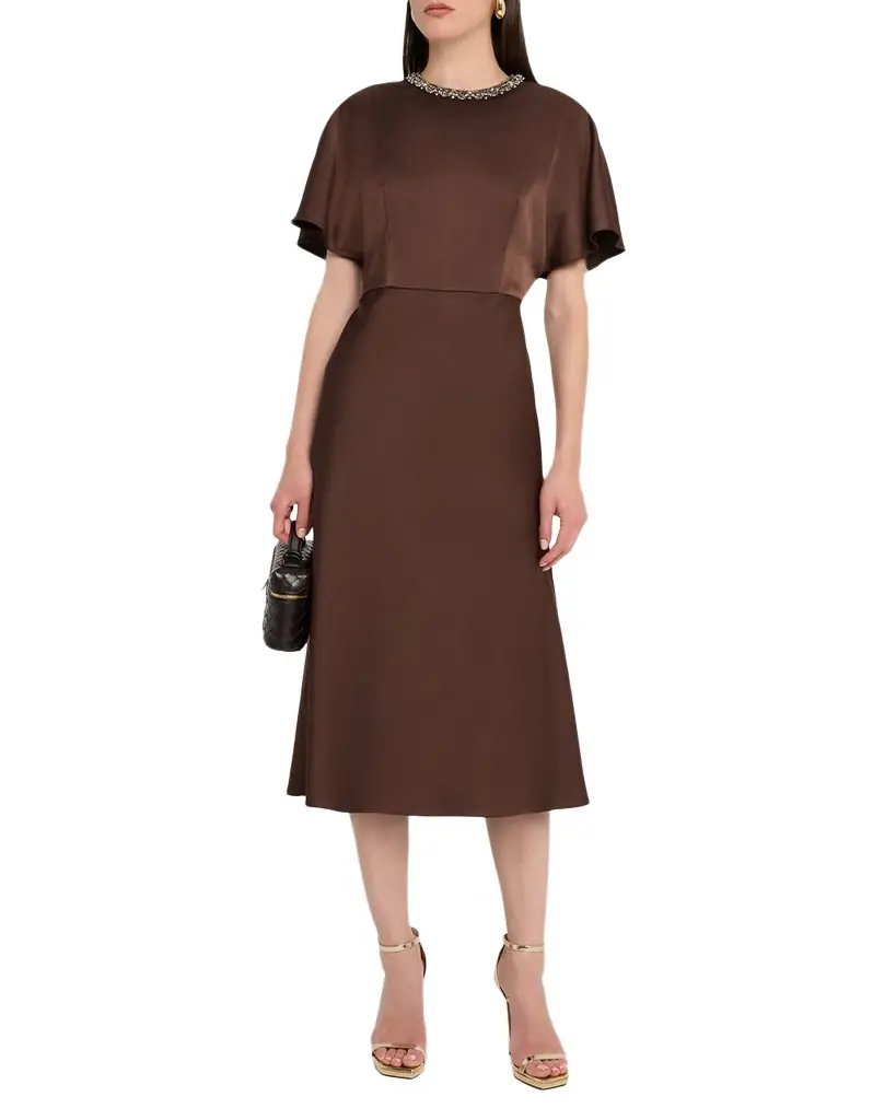 aidan mattox crepe back satin midi dress Aidan Mattox Women's Crepe Back Satin Cocktail Maxi Dress - Red